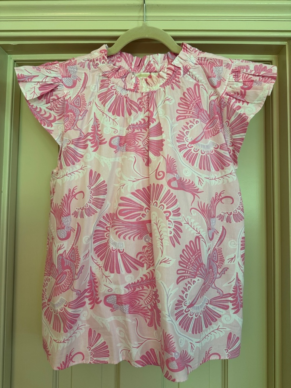 Sail to Sable x CK Bradley Pink Floral Flutter-Sleeve Top